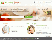 Tablet Screenshot of nutritionist-resource.org.uk